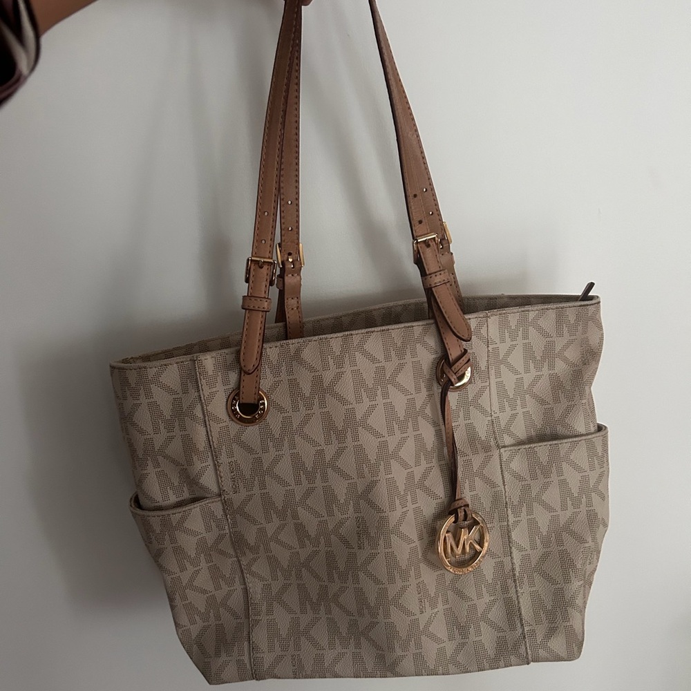 Michael Kors Beige MK Logo Tote